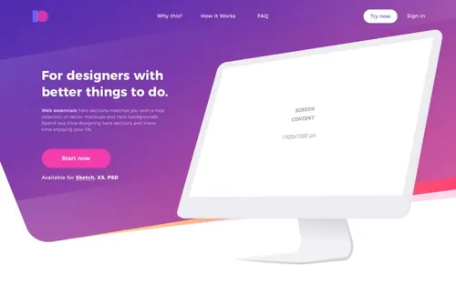 网页毕业设计作品网页展示样机模板 Creative Headers