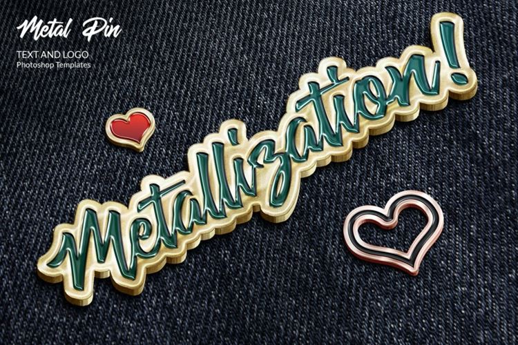 高品质酷炫金属别针徽章LOGO贴图样机模板 Metal Pi