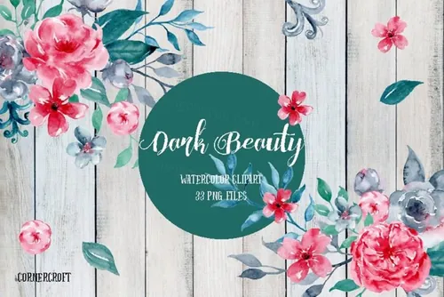 漂亮的水彩插画 Watercolor Clipart Dar