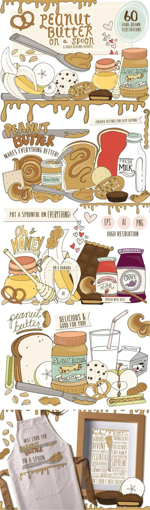 花生黄油食物插画 Food Illustrations  P