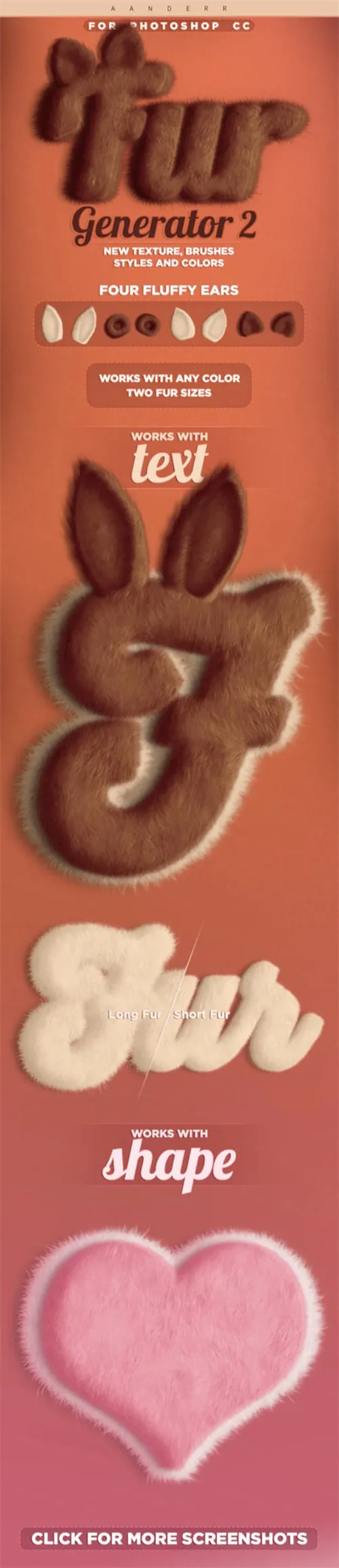 动物毛发特效生成器ps动作Retro Vintage