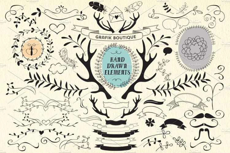 手绘矢量元素插画 65 hand drawn vector