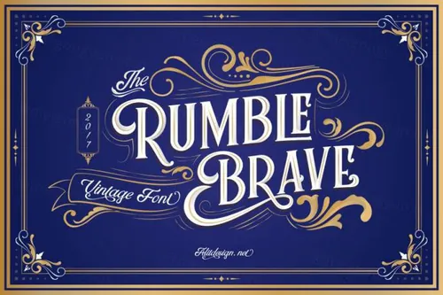 复古变形英文字体下载 Rumble Brave Typeface