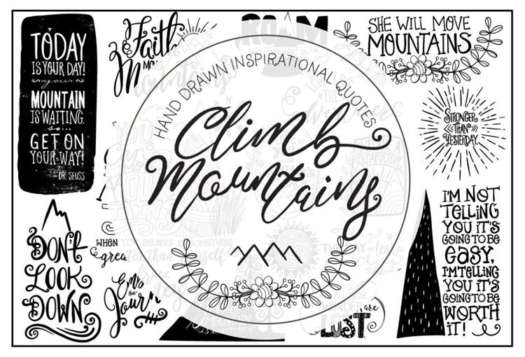 植物爬藤矢量插画 Motivational Quote Cl