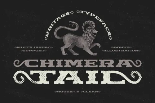 个性设计字体 Chimera Tail typeface with bonus