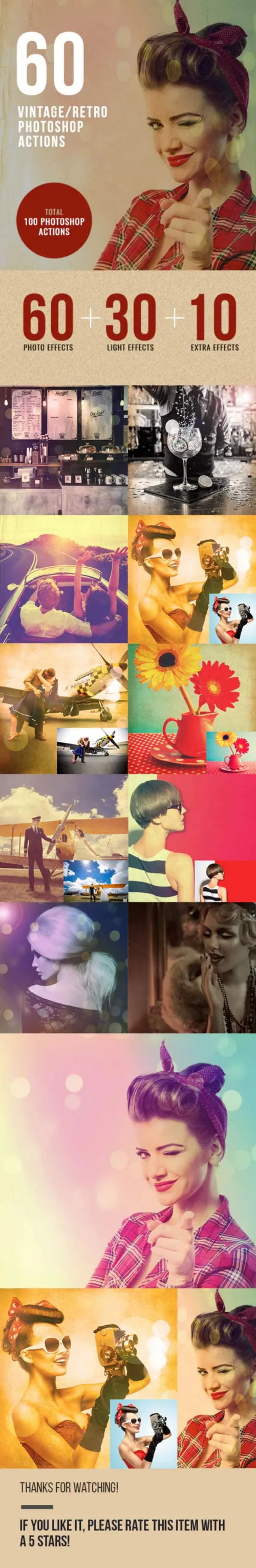 60个复古风格照片后期处理效果ps动作better-grids-layout