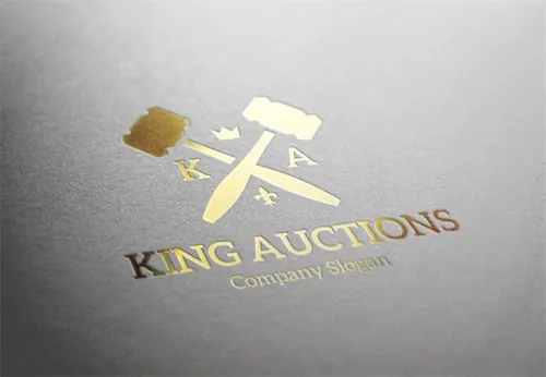 拍卖logo设计素材模板 King Auctions