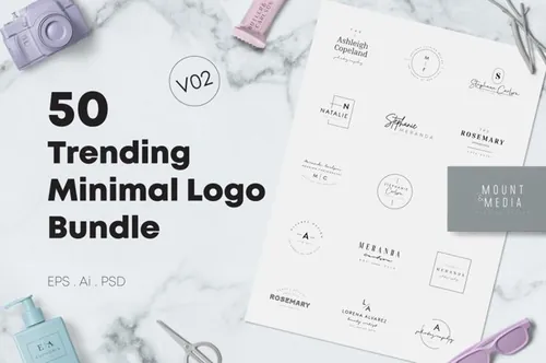 极简主义logo设计包 Trending Minimal Logo Bundle