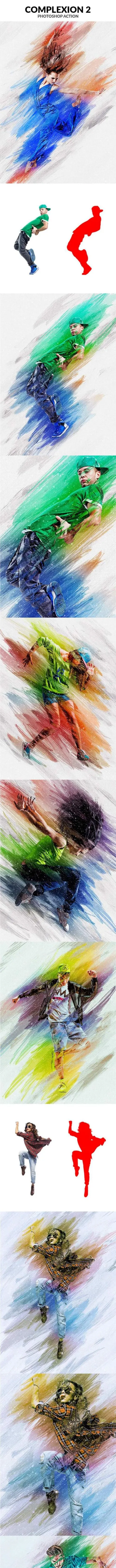 油漆艺术照片处理ps动作Scribble Pen Sketch