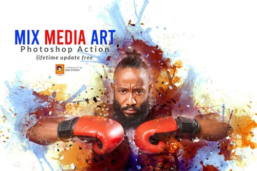 混合媒体艺术ps动作Mix Media Art