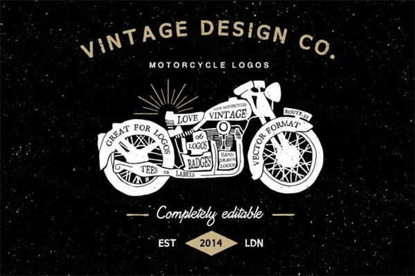 经典摩托车logo模板 Vintage Motorcycle Logos