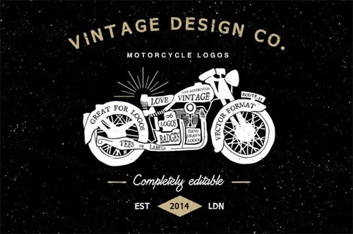 经典摩托车logo模板 Vintage Motorcycle Logos