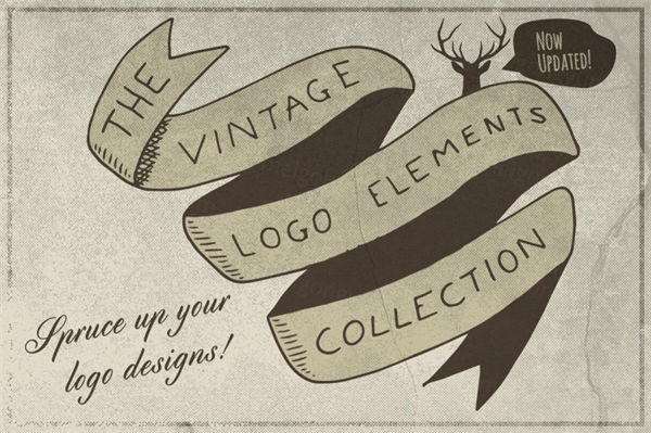 经典logo设计元素 The Vintage Logo Elements Collec