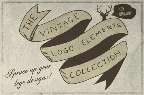 经典logo设计元素 The Vintage Logo Elements Collec
