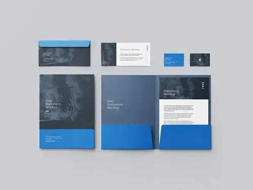 精致的品牌VI设计提案样机PSD模板免费下载 Stationery Mockup 样机模版