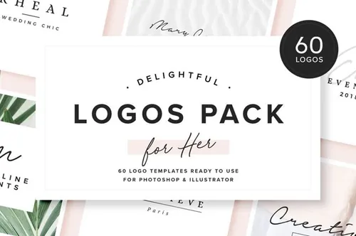 女性logos模板包 Feminine Logos Pack