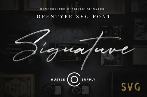 草书字体设计 JV Signature SVG  Opentype