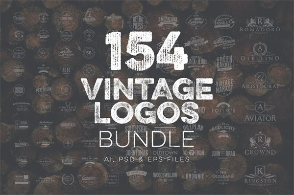 复古Logo标志模板大合集 154 Vintage Logos Bundle
