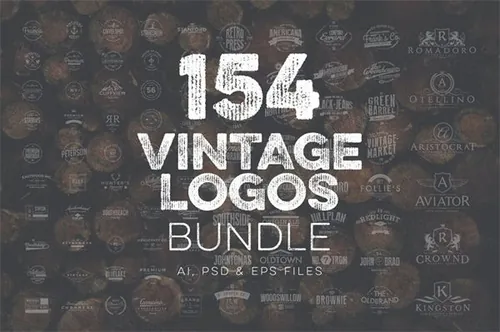 复古Logo标志模板大合集 154 Vintage Logos Bundle