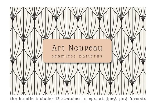 无缝艺术图案纹理集 Art Nouveau Seamless