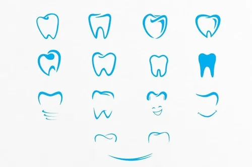 牙齿形状护理标志 Tooth Shapes For Dental Care Logos