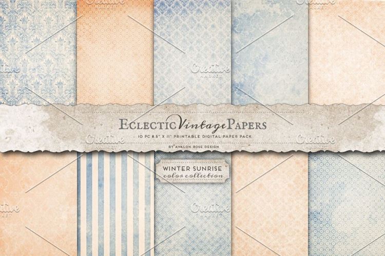 冬季日出色调的背景纹理 Printable Papers Winter