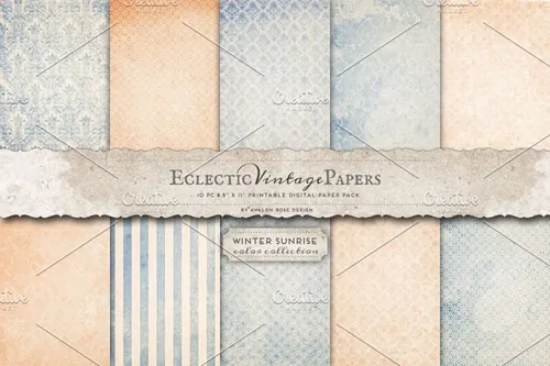 冬季日出色调的背景纹理 Printable Papers Winter