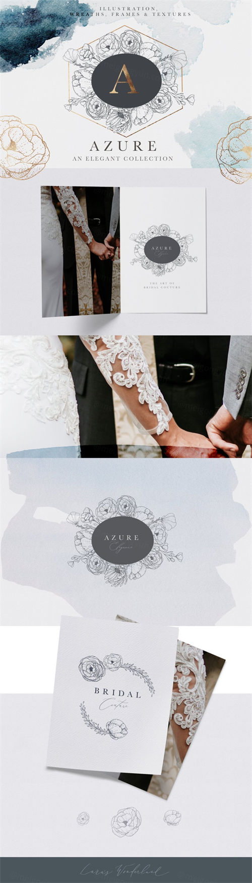 湛蓝色纹理插图Azure Blue IllustrationsTextures