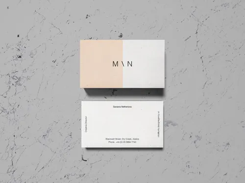 简约实用企业名片设计演示样机模板 Overhead Business Card Mockup