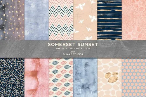 烫金日出背景纹理 Somerset Sunset Gold