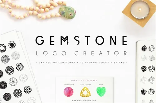 宝石Logo模板 Gemstone Logo Creator Kit