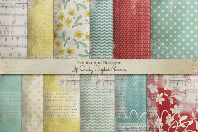 复古时尚图案背景纹理 If Only Digital Papers