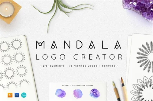 创意曼荼罗logo包 Mandala Logo Creator Kit