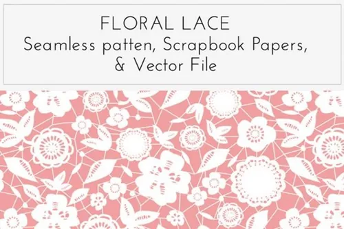 花卉图案素材纹理 Floral Lace Overlay ,
