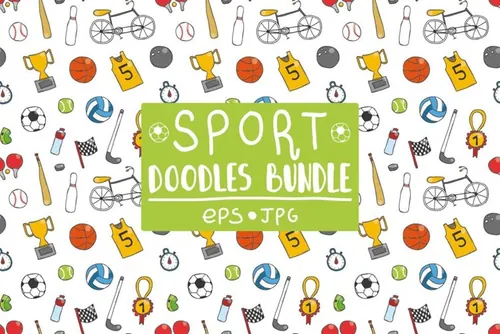 运动涂鸦图标素材 Sports doodle bundle