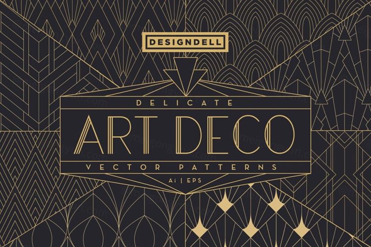 精致的装饰艺术矢量图案 Delicate Art Deco