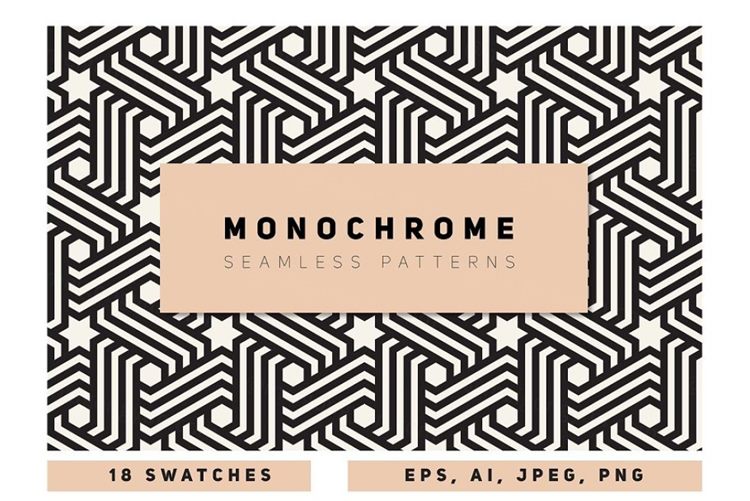四方连续无缝图案集 Monochrome Seamless