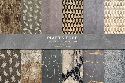 玫瑰金图案背景纹理 River’s Edge White