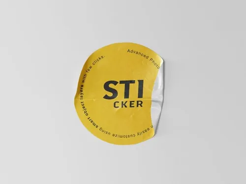 圆形品牌标签设计贴纸样机模板 Simple Sticker Mockup