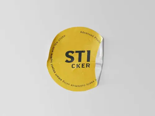 圆形品牌标签设计贴纸样机模板 Simple Sticker Mockup 样机模版