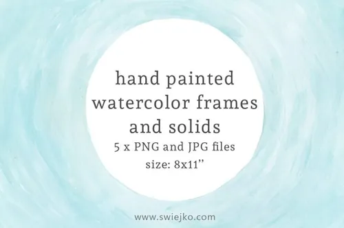 水彩框架和实体背景 Watercolor Frames