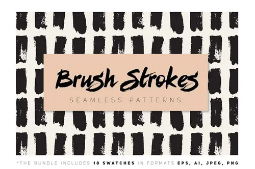 无缝笔刷图案背景纹理 Brush Strokes
