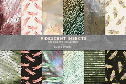 烫金昆虫背景纹理 Iridescent Insects