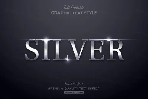 三维立体金属特效字体文本特效可编辑EPS矢量模板素材3d editable text style effect