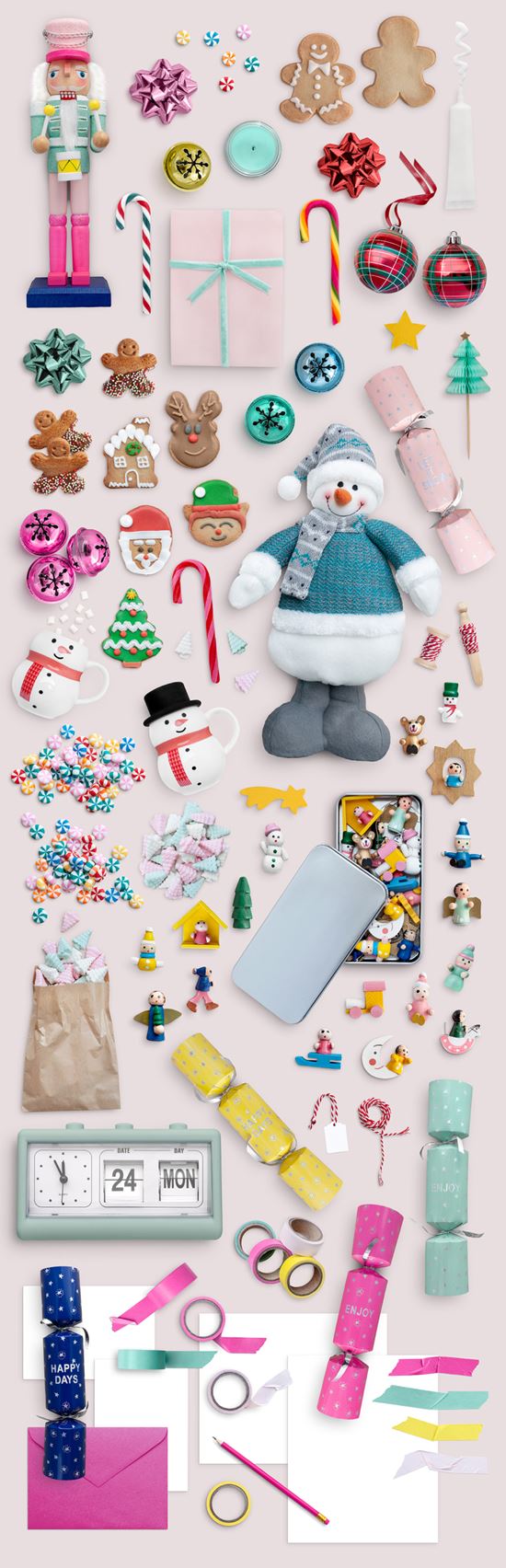 圣诞节糖果色教堂饼干甜美可爱场景模拟素材