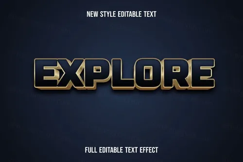 三维立体金属特效字体文本特效可编辑EPS矢量模板素材3d editable text style effect