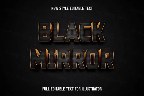 三维立体金属特效字体文本特效可编辑EPS矢量模板素材3d editable text style effect