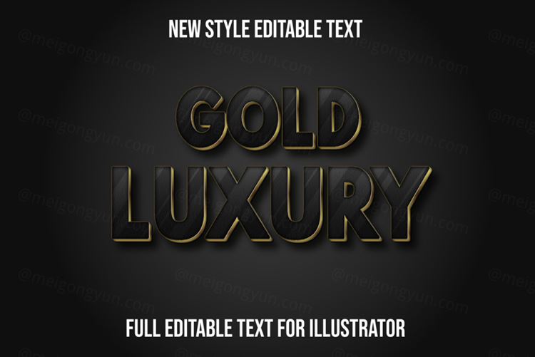 三维立体金属特效字体文本特效可编辑EPS矢量模板素材3d editable text style effect