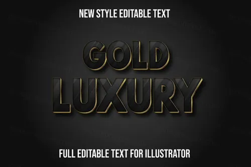 三维立体金属特效字体文本特效可编辑EPS矢量模板素材3d editable text style effect