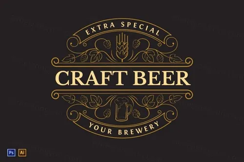 复古精酿啤酒标识 Craft Beer Vintage Logo